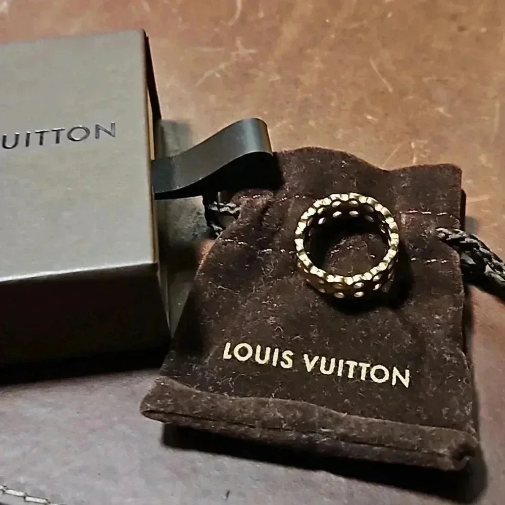 Louis Vuitton Gold Tone Hide and Seek Ring Size Small - Picture 4 of 4